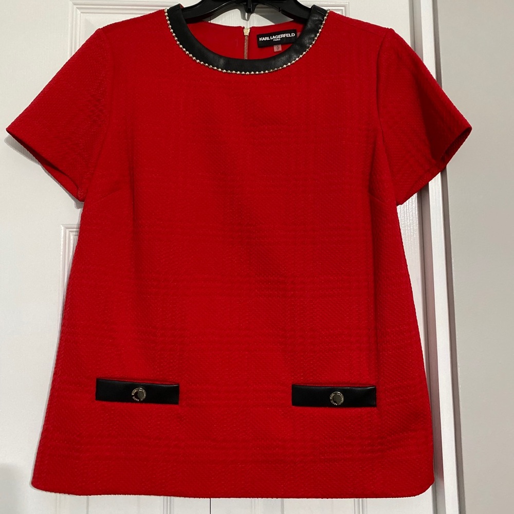 Karl Lagerfeld red professional top